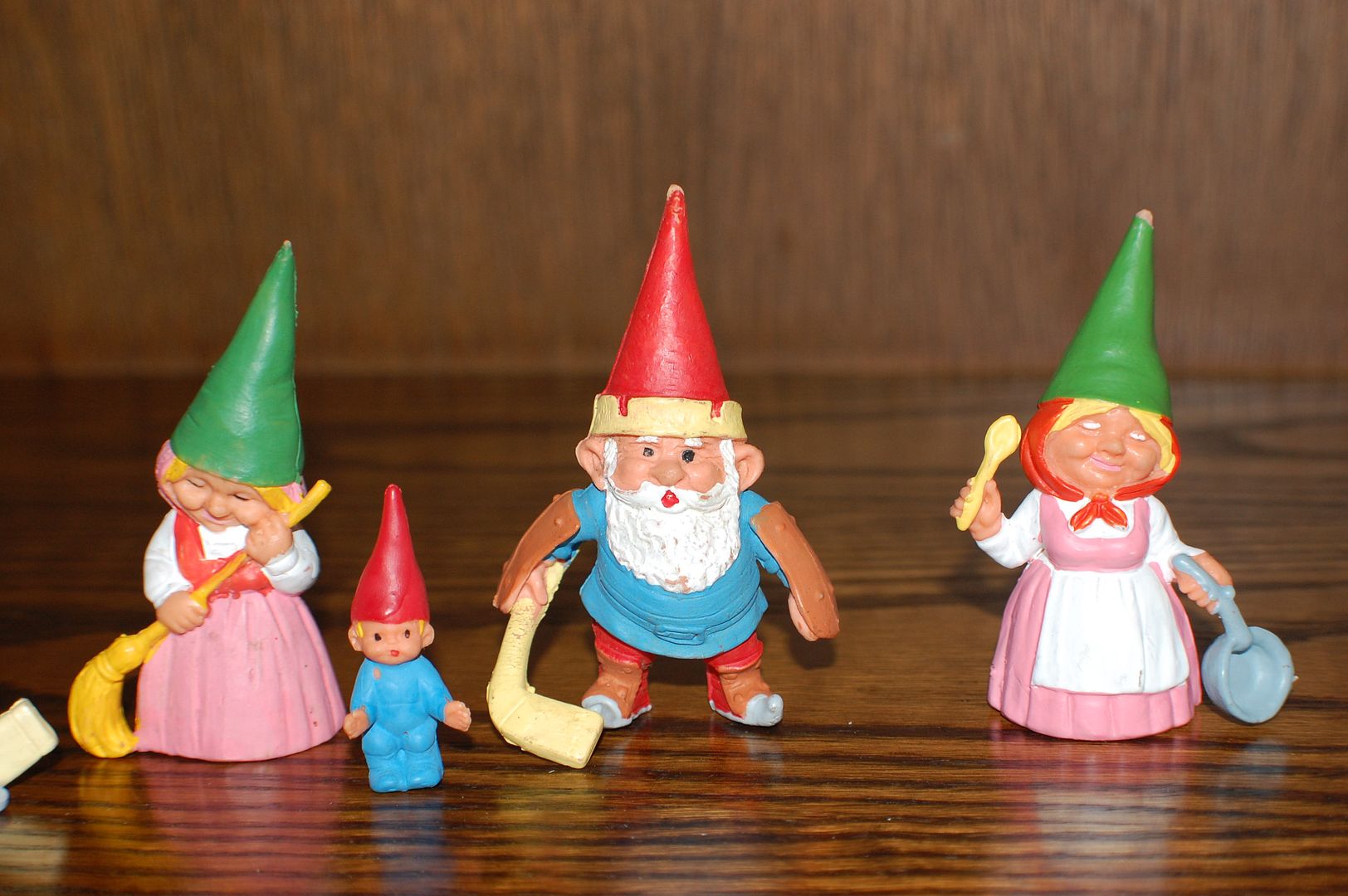 David The Gnome Set of 10 Assorted Rubber Toy Figures RARE Jadees Antique Bear Shoppe